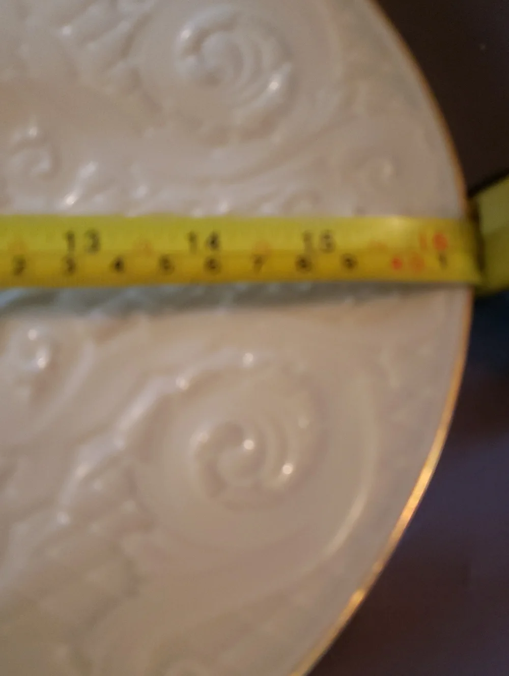 Lenox Dolphin Platter Cream Embossed Porcelain Serving Platter with Gold Rim